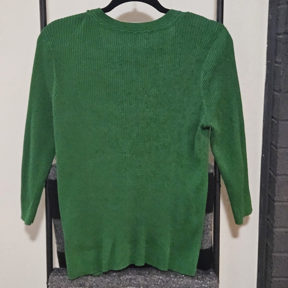Ralph Lauren Green V‑Neck Ribbed Sweater - Picture 4 of 4